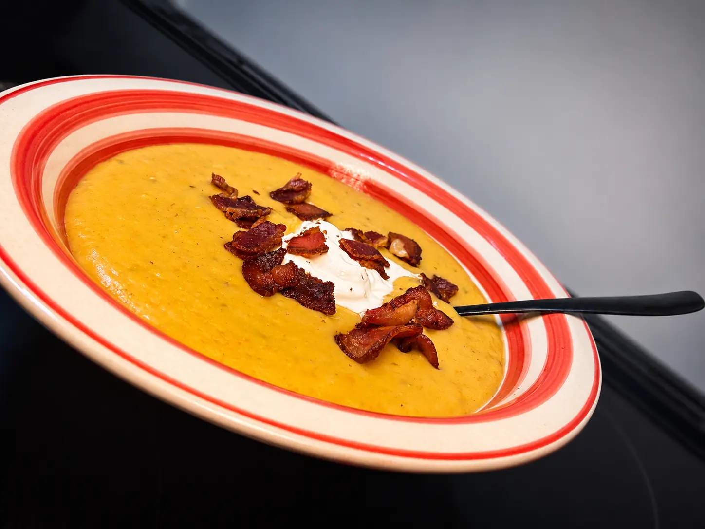 Warm, hearty Perogie Soup..